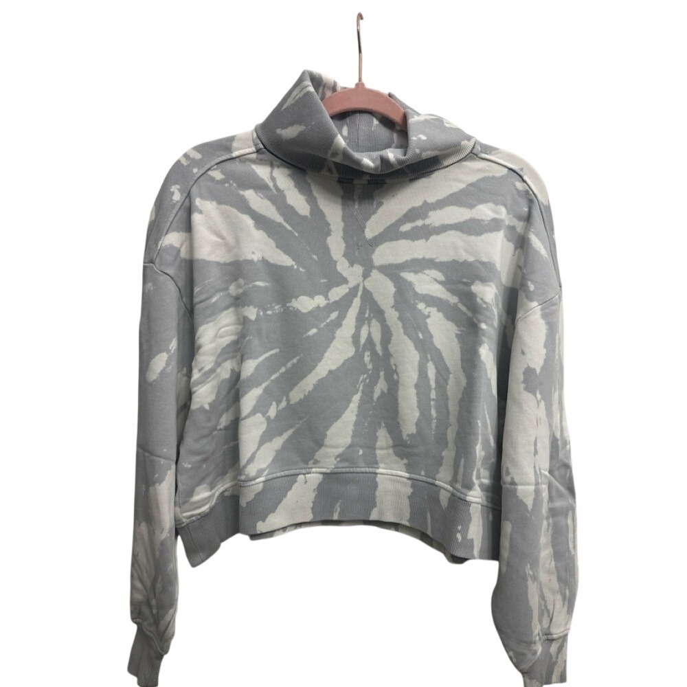 525 America Born in BKLYN Tie Dye Funnel Neck Sweatshirt‎ Grey White FA21K087